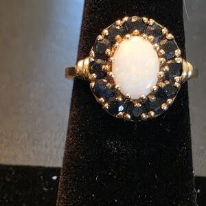 SOLD: Opal and Blue Sapphires  Ring